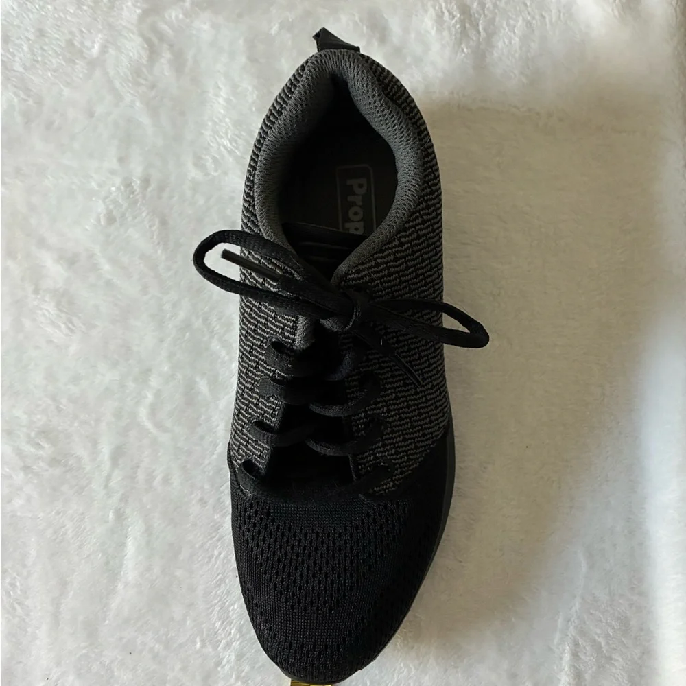 Propet Black and Gray Knit Sneaker